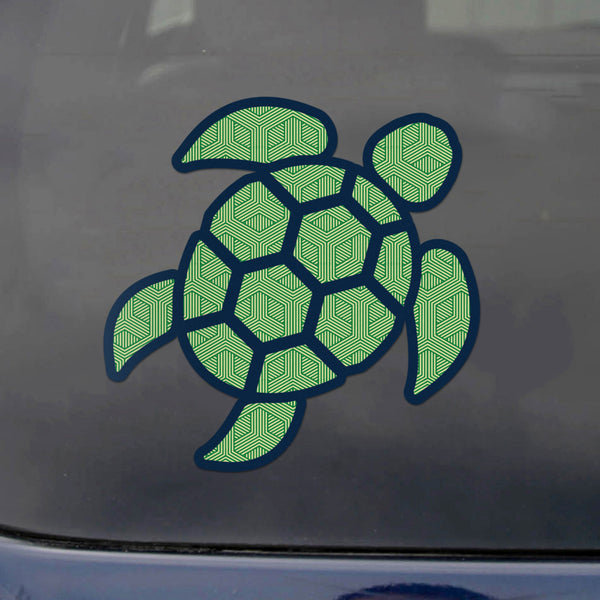 Red Hound Auto Sea Turtle Geometric Green Sticker Decal Wall Tumbler Cup Window Car Truck Laptop 4 Inches