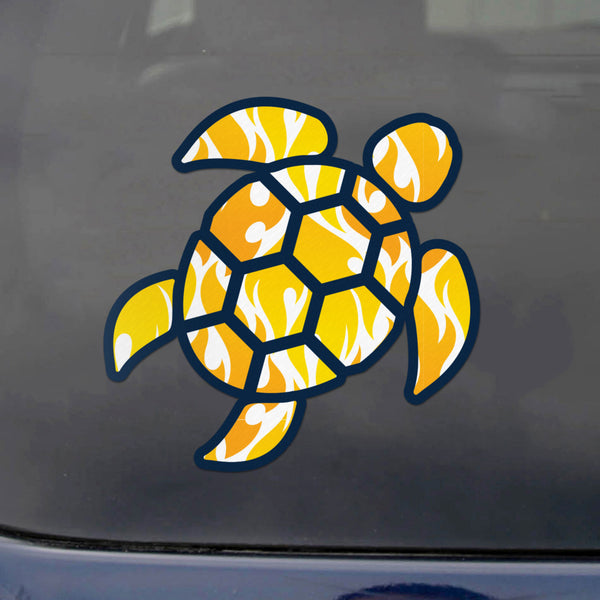 Red Hound Auto Sea Turtle Yellow Tribal Sticker Decal Wall Tumbler Cup Window Car Truck Laptop 4 Inches