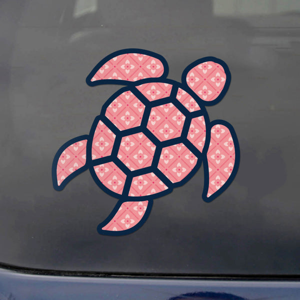 Red Hound Auto Sea Turtle Pink Flower Sticker Decal Wall Tumbler Cup Window Car Truck Laptop 4 Inches