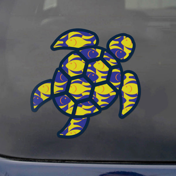 Red Hound Auto Sea Turtle Purple Fish Sticker Decal Wall Tumbler Cup Window Car Truck Laptop 4 Inches