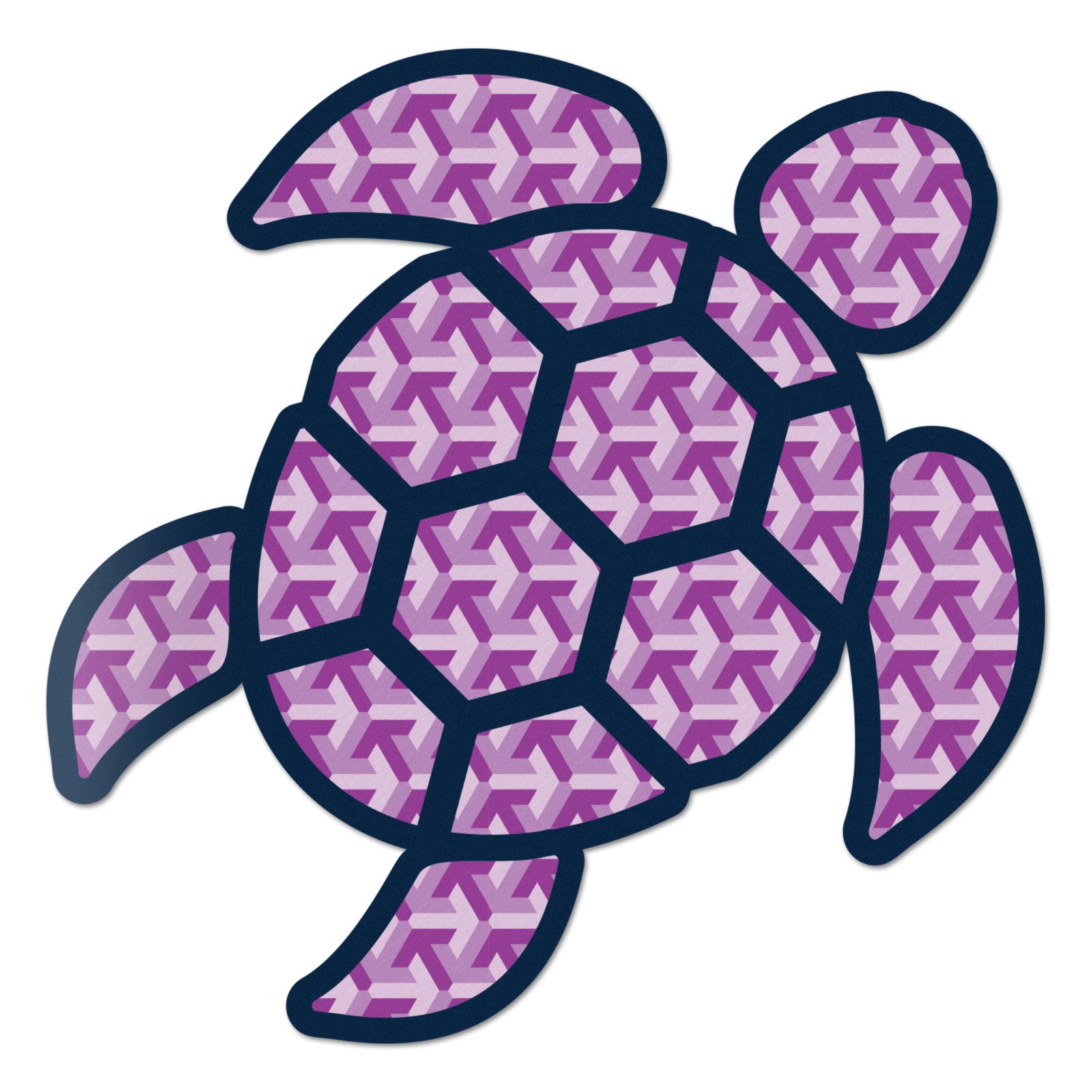 Red Hound Auto Sea Turtle Geometric Purple Sticker Decal Wall Tumbler Cup Window Car Truck Laptop 4 Inches