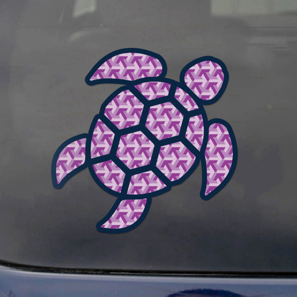 Red Hound Auto Sea Turtle Geometric Purple Sticker Decal Wall Tumbler Cup Window Car Truck Laptop 4 Inches
