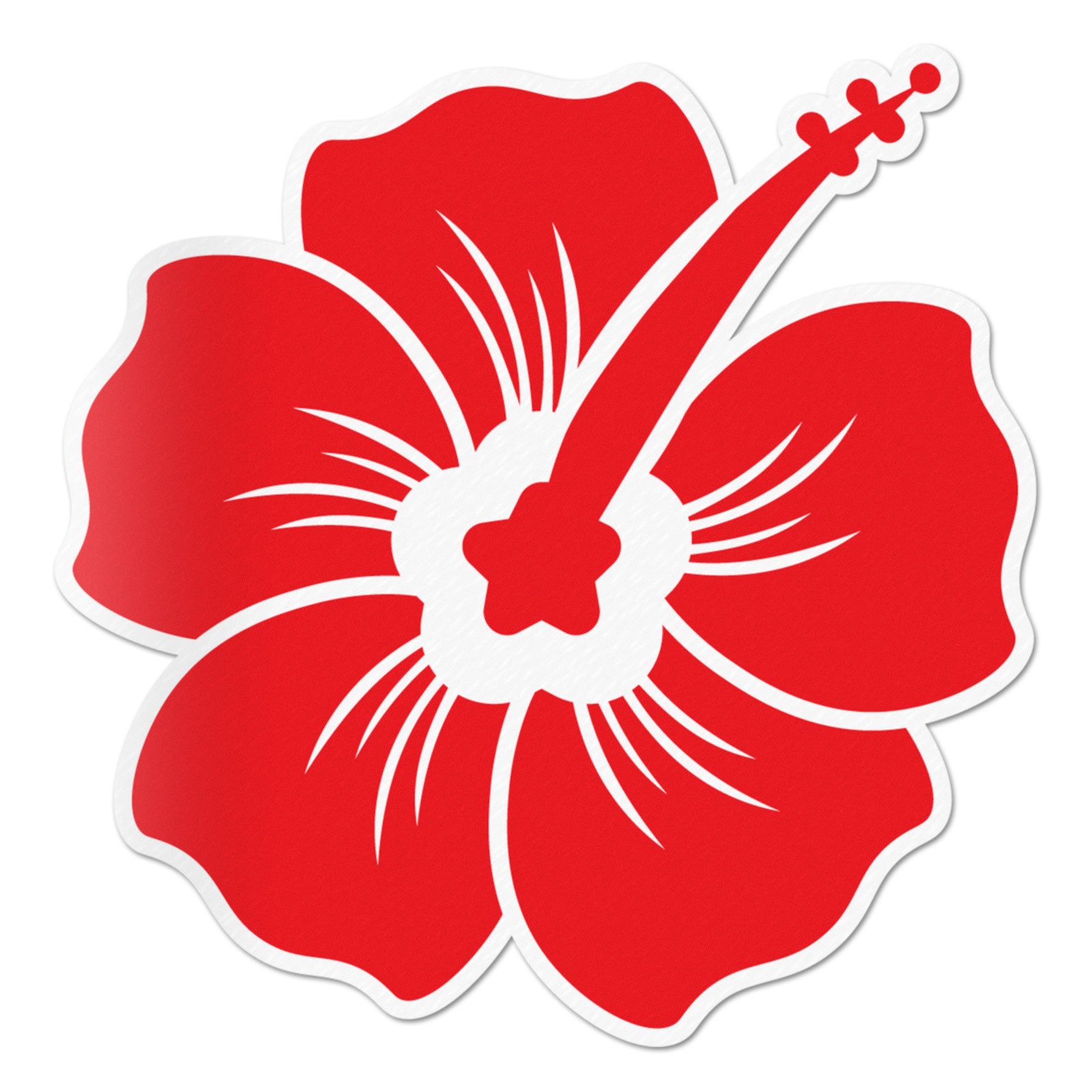 Hibiscus Decal Red Sticker Vinyl Rear Window Car Truck Laptop Flower Travel Mug Water and Fade Resistant 2.5 Inches
