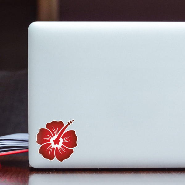 Hibiscus Decal Midnight Red Sticker Vinyl Rear Window Car Truck Laptop Travel Mug Water and Fade Resistant 2.5 Inches