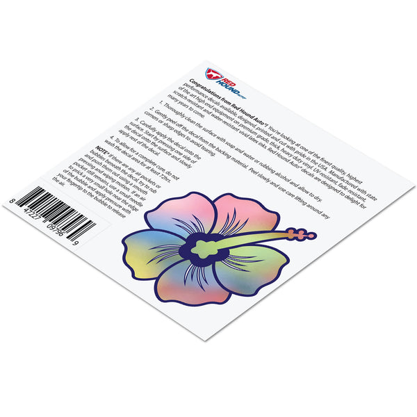 Hibiscus Decal Pink Swirl Sticker Vinyl Rear Window Car Truck Laptop Flower Travel Mug Water and Fade Resistant 2.5 Inches