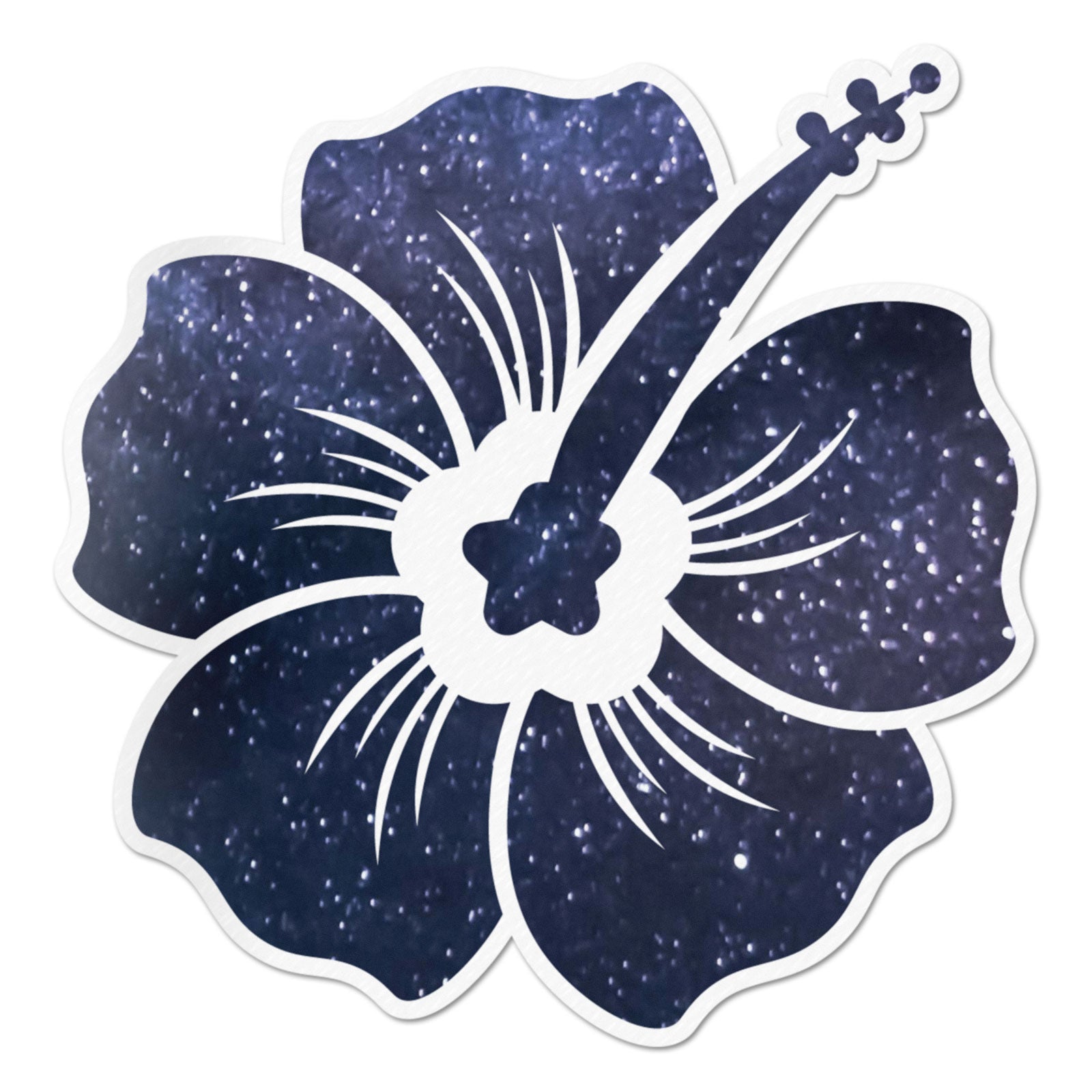 Hibiscus Decal Space Sticker Vinyl Rear Window Car Truck Laptop Flower Travel Mug Water and Fade Resistant 2.5 Inches