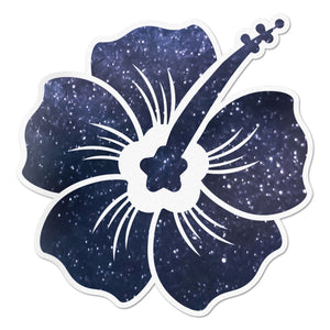 Hibiscus Decal Space Sticker Vinyl Rear Window Car Truck Laptop Flower Travel Mug Water and Fade Resistant 2.5 Inches