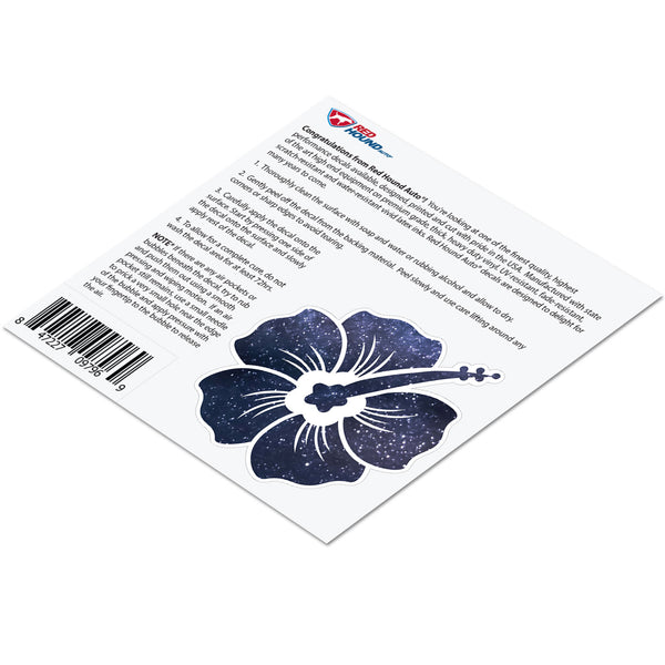 Hibiscus Decal Space Sticker Vinyl Rear Window Car Truck Laptop Flower Travel Mug Water and Fade Resistant 2.5 Inches