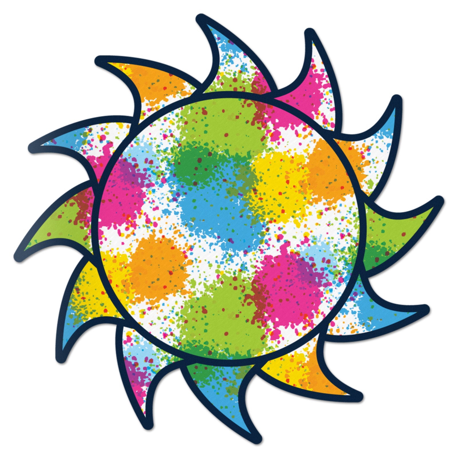 Sun Decal Paint Splash Blue Sticker Vinyl Rear Window Car Truck Laptop Travel Mug Water and Fade Resistant 2.5 Inches