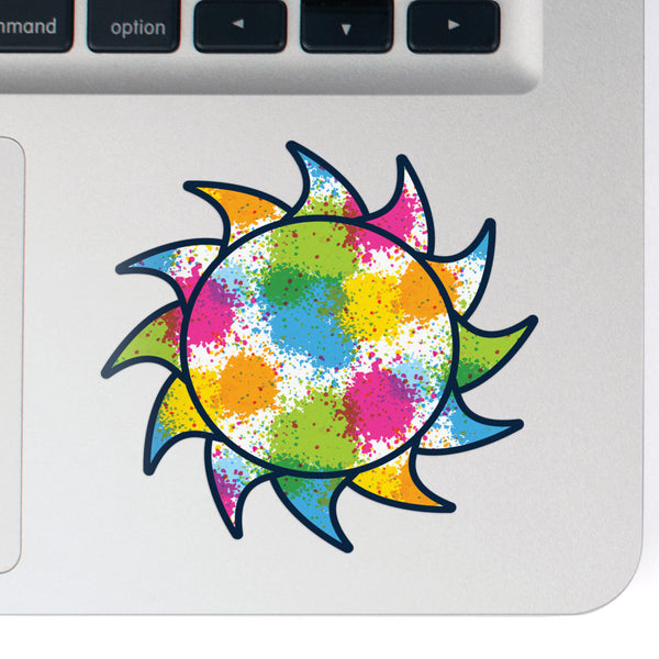 Sun Decal Paint Splash Blue Sticker Vinyl Rear Window Car Truck Laptop Travel Mug Water and Fade Resistant 2.5 Inches
