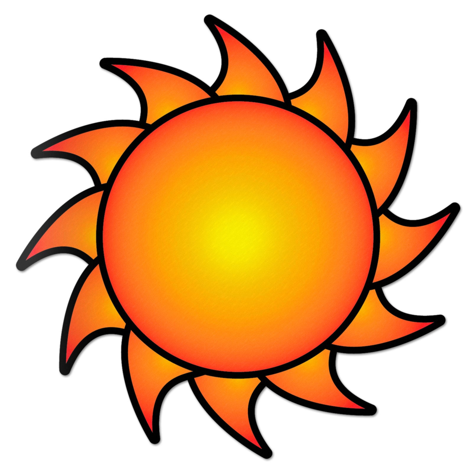 Sun Decal Hot Orange Sticker Vinyl Rear Window Car Truck Laptop Sun Solar Travel Mug Water and Fade Resistant 2.5 Inches