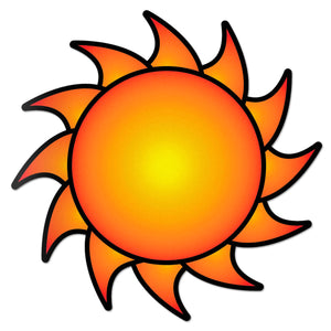 Sun Decal Hot Orange Sticker Vinyl Rear Window Car Truck Laptop Sun Solar Travel Mug Water and Fade Resistant 2.5 Inches