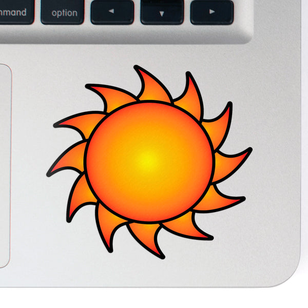Sun Decal Hot Orange Sticker Vinyl Rear Window Car Truck Laptop Sun Solar Travel Mug Water and Fade Resistant 2.5 Inches