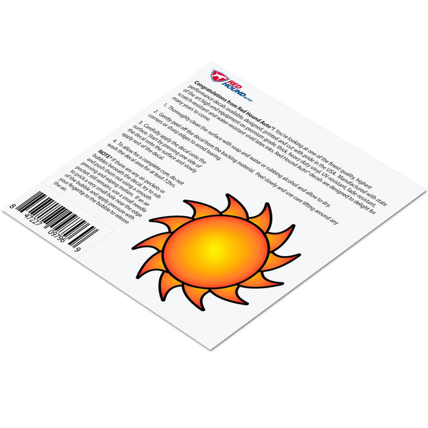 Sun Decal Hot Orange Sticker Vinyl Rear Window Car Truck Laptop Sun Solar Travel Mug Water and Fade Resistant 2.5 Inches