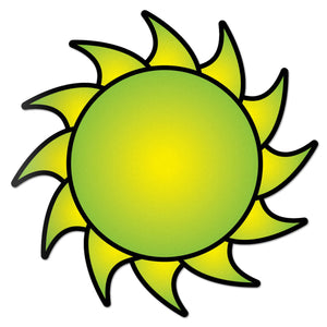 Sun Decal Green Sticker Vinyl Rear Window Car Truck Laptop Sun Solar Travel Mug Water and Fade Resistant 2.5 Inches