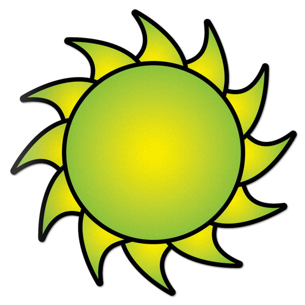 Sun Decal Green Sticker Vinyl Rear Window Car Truck Laptop Sun Solar Travel Mug Water and Fade Resistant 2.5 Inches