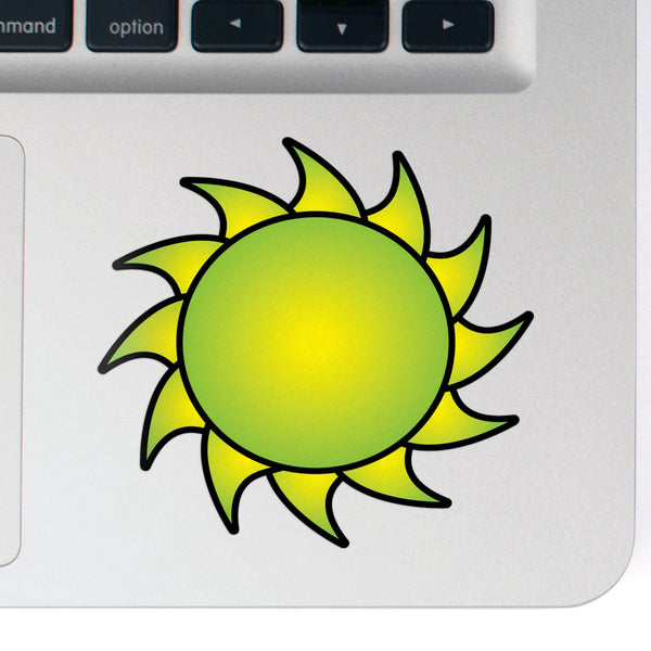Sun Decal Green Sticker Vinyl Rear Window Car Truck Laptop Sun Solar Travel Mug Water and Fade Resistant 2.5 Inches
