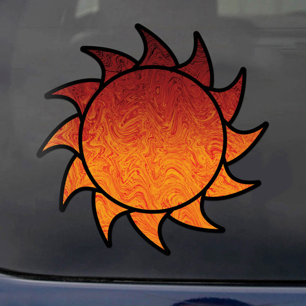 Sun Decal German Haze Print Sticker Vinyl Rear Window Car Truck Sun Solar Wall Water and Fade Resistant 4 Inches