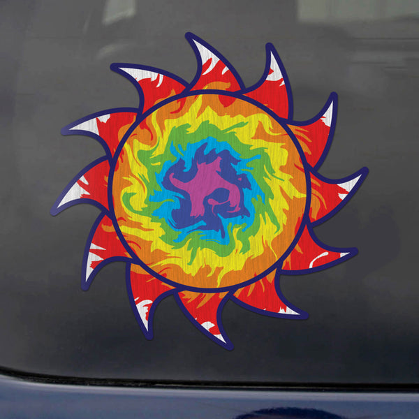 Sun Decal Dragon Tie Dye Sticker Vinyl Rear Window Car Truck Laptop Sun Solar Wall Water and Fade Resistant 4 Inches