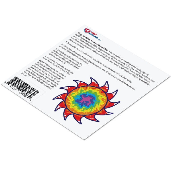 Sun Decal Dragon Tie Dye Sticker Vinyl Rear Window Car Truck Laptop Sun Solar Wall Water and Fade Resistant 4 Inches