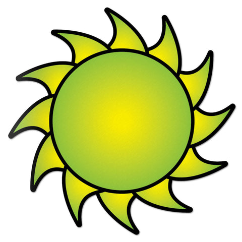 Sun Decal Green Sticker Vinyl Rear Window Car Truck Laptop Sun Solar Wall Water and Fade Resistant 4 Inches