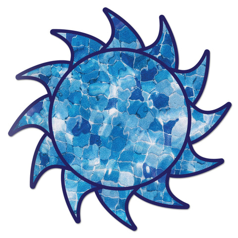 Sun Decal Blue Crystal Sticker Vinyl Rear Window Car Truck Laptop Sun Solar Wall Water and Fade Resistant 4 Inches