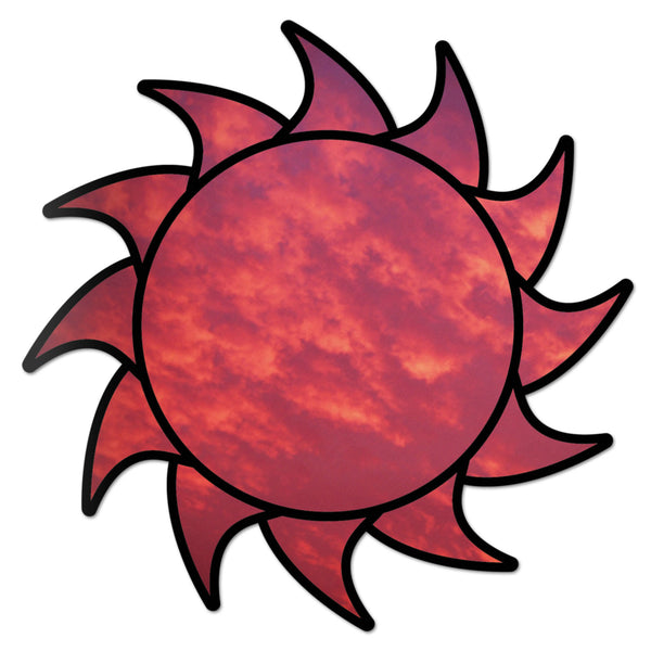 Sun Decal Red Sky Sticker Vinyl Rear Window Car Truck Laptop Sun Solar Wall Water and Fade Resistant 4 Inches