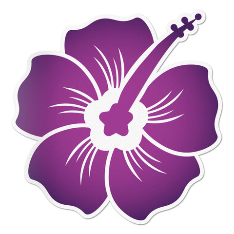 Hibiscus Decal Midnight Purple Overlay Sticker Vinyl Rear Window Car Truck Wall Water and Fade Resistant 6 Inches