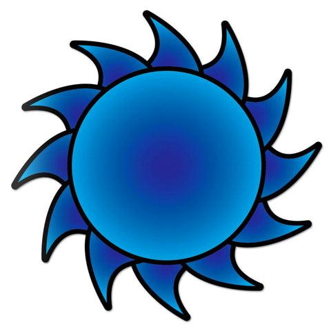 Sun Decal Blue Sticker Vinyl Rear Window Car Truck Large Sun Solar Wall Water and Fade Resistant 6 Inches