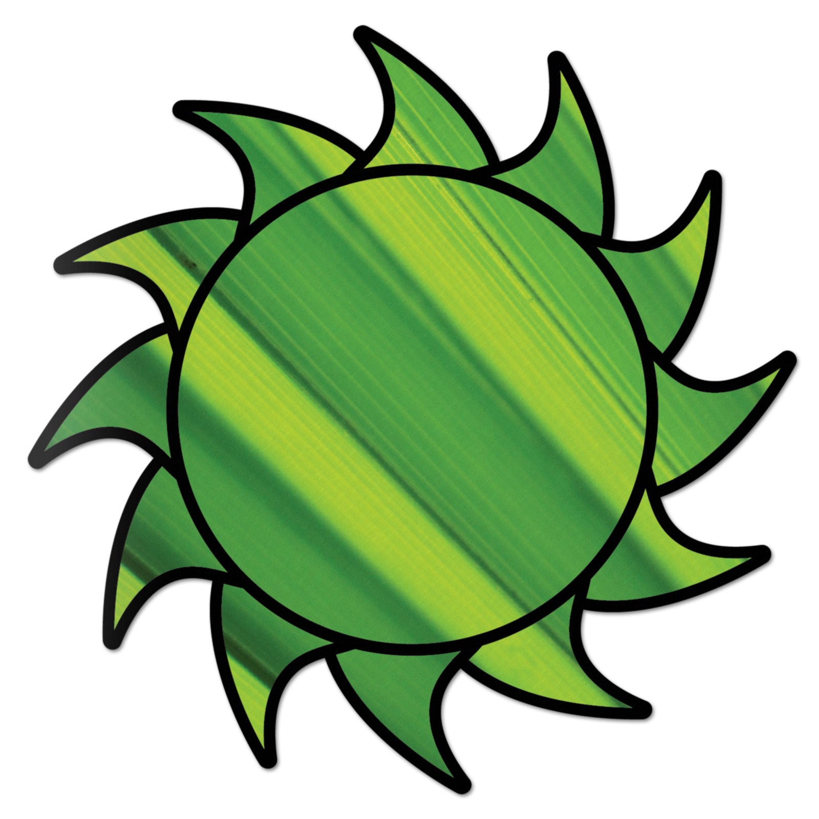 Sun Decal Green Burst Sticker Vinyl Rear Window Car Truck Large Sun Solar Wall Water and Fade Resistant 6 Inches