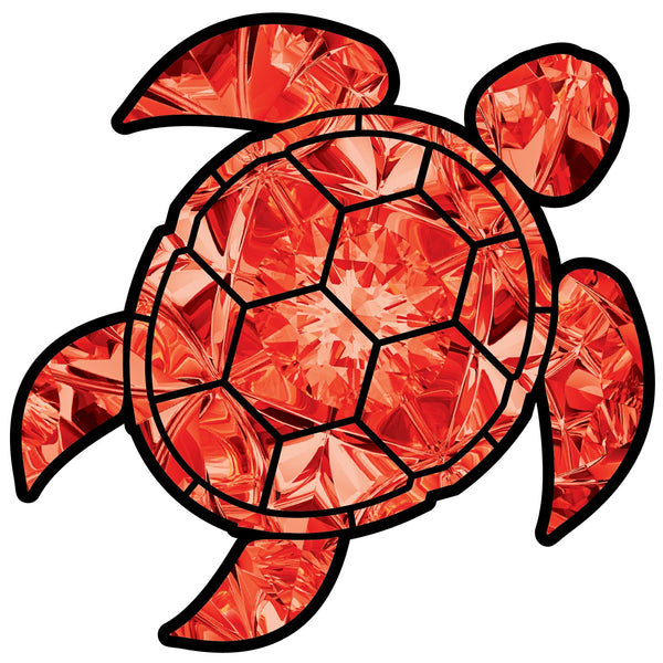 Garnet Sea Turtle Birthstone Decal January Print Sticker Vinyl Rear Window Car Truck Laptop Gem Travel Mug Water and Fade Resistant 2.5 Inches