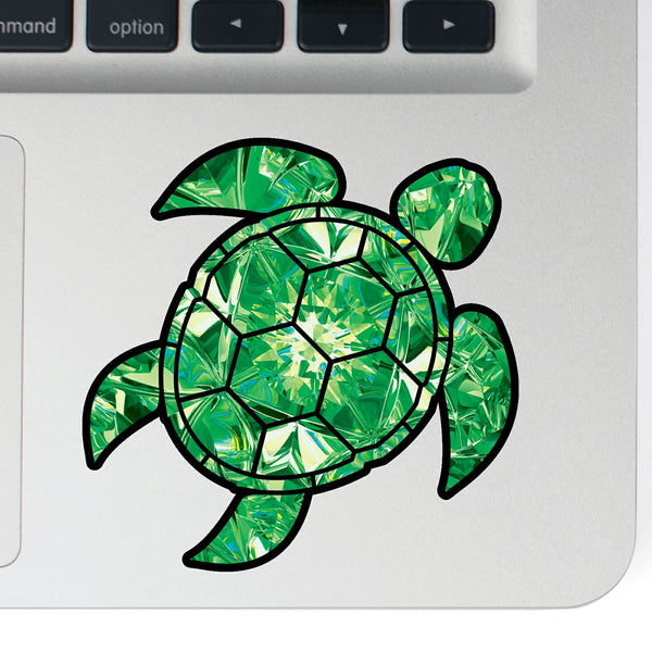 Emerald Sea Turtle Birthstone Decal May Print Sticker Vinyl Rear Window Car Truck Laptop Gem Travel Mug Water and Fade Resistant 2.5 Inches