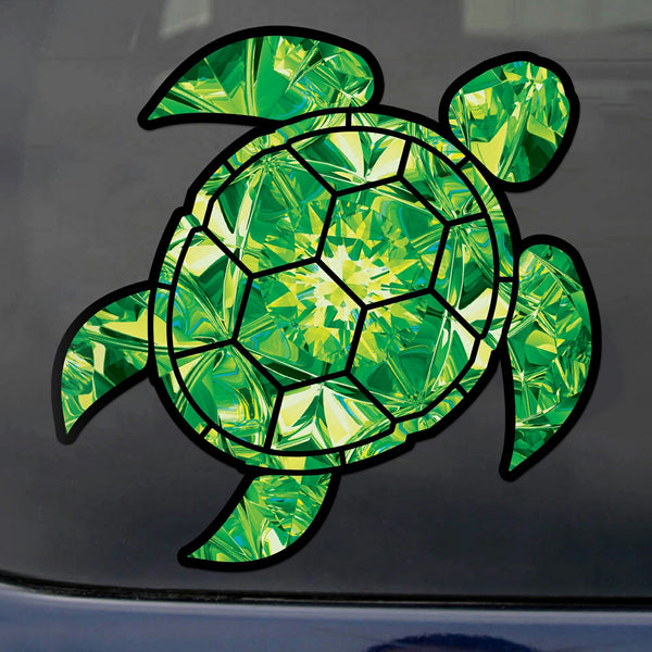 Peridot Sea Turtle Birthstone Decal August Print Sticker Vinyl Rear Window Car Truck Laptop Gem Travel Mug Water and Fade Resistant 2.5 Inches