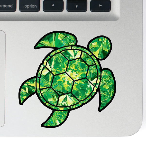 Peridot Sea Turtle Birthstone Decal August Print Sticker Vinyl Rear Window Car Truck Laptop Gem Travel Mug Water and Fade Resistant 2.5 Inches