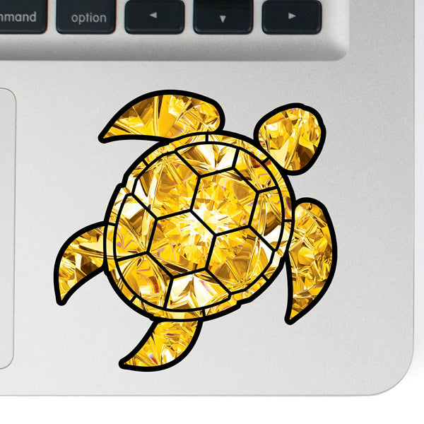 Yellow Topaz Sea Turtle Birthstone Decal November Print Sticker Vinyl Rear Window Car Truck Laptop Gem Travel Mug Water and Fade Resistant 2.5 Inches