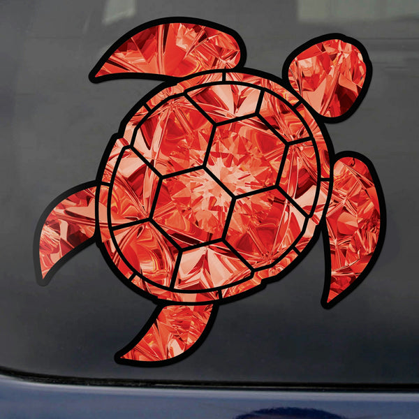 Garnet Sea Turtle Birthstone Decal January Print Sticker Vinyl Rear Window Car Truck Laptop Gem Travel Mug Water and Fade Resistant 4 Inches