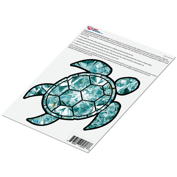 Aquamarine Sea Turtle Birthstone Decal March Print Sticker Vinyl Rear Window Car Truck Laptop Gem Travel Mug Water and Fade Resistant 4 Inches