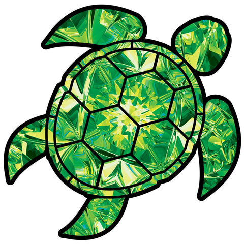 Peridot Sea Turtle Birthstone Decal August Print Sticker Vinyl Rear Window Car Truck Laptop Gem Travel Mug Water and Fade Resistant 4 Inches