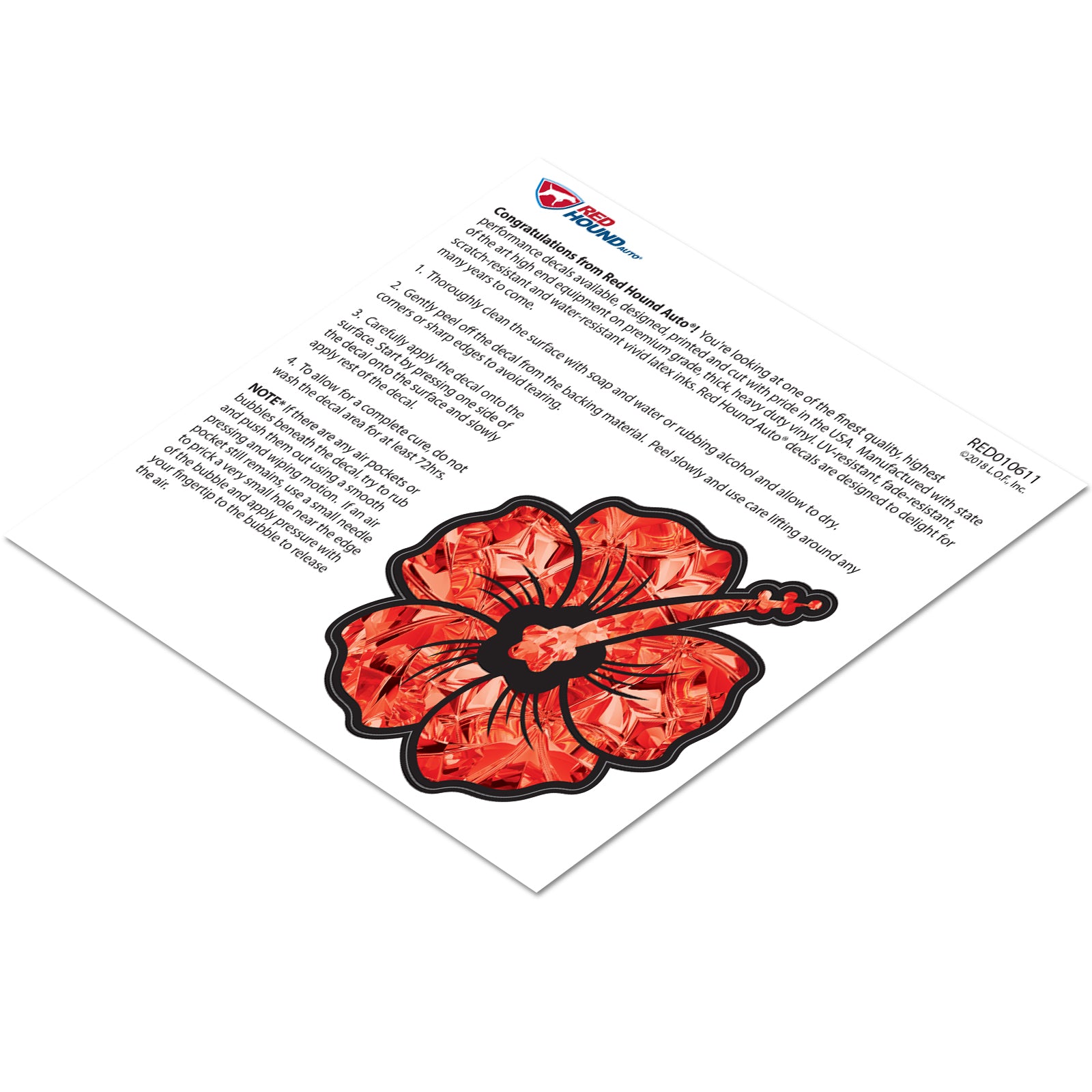 Garnet Hibiscus Flower Birthstone Decal January Red Print Sticker Vinyl Rear Window Car Truck Laptop Gem Travel Mug Water and Fade Resistant 2.5 Inches