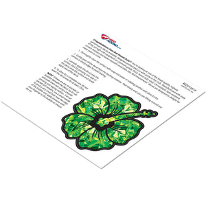 Peridot Hibiscus Flower Birthstone Decal August Green Print Sticker Vinyl Rear Window Car Truck Laptop Gem Travel Mug Water and Fade Resistant 2.5 Inches