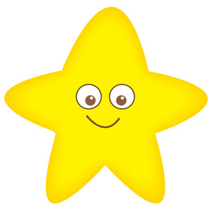 Star Smiling Wall Decal Graphic Peel and Stick Removable 1 Foot Wide 12 Inch  Baby Nursery Sticker
