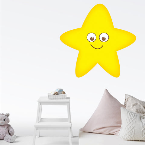 Star Smiling Wall Decal Graphic Peel and Stick Removable 2 Feet Wide 24 Inch  Baby Nursery Sticker
