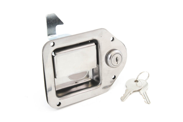 Red Hound Auto 50 Stainless Door Lock Trailer Toolbox RV Handle Latch 4-3/8 Inches x 3-1/4 Inches Paddle Key