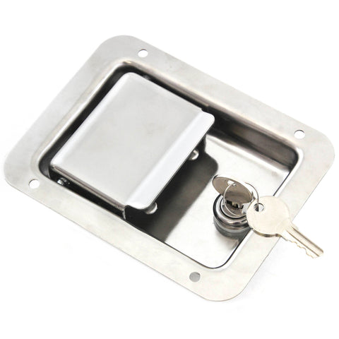 Red Hound Auto Stainless Door Lock Trailer Toolbox RV Handle Latch Large 5.5 Inches 4.25 Inches Paddle Key