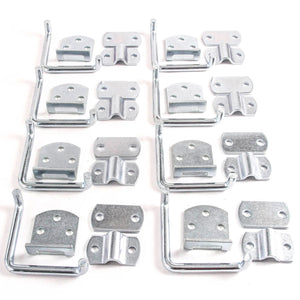 Red Hound Auto Qty 8 Stake Body Rack Straight Mount Bent Bracket Gate Corner Latch Set Security Set Utility Trailer Wood