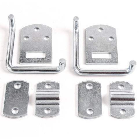 Qty 2 Stake Body Rack Corner Mount Straight Bracket Gate Latch Set Security Set Trailer Wood Utility