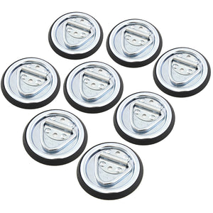 8 Surface Mount D Rope Ring 1/4 Inches Tie Down Truck Trailer Cargo Van Point 4 Inches Round