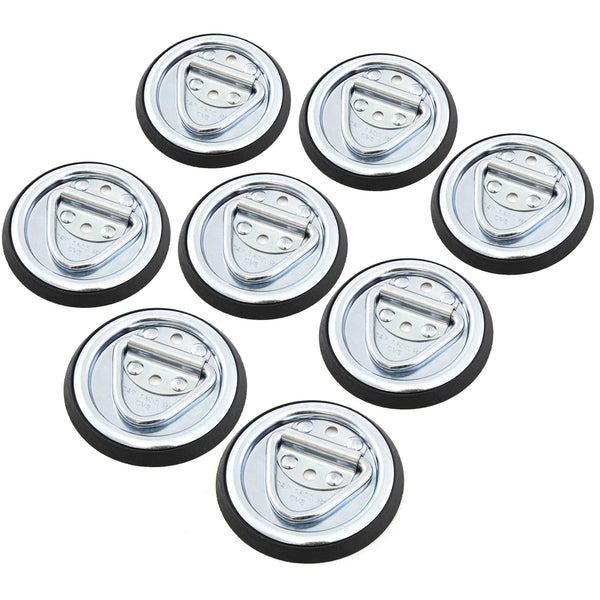 8 Surface Mount D Rope Ring 1/4 Inches Tie Down Truck Trailer Cargo Van Point 4 Inches Round