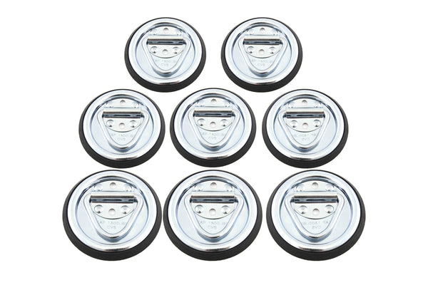 8 Surface Mount D Rope Ring 1/4 Inches Tie Down Truck Trailer Cargo Van Point 4 Inches Round