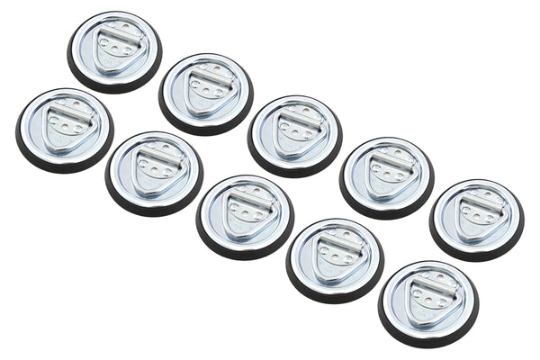 10 Surface Mount D Rope Ring 1/4 Inches Tie Down Truck Trailer Cargo Van 4 Inches Round